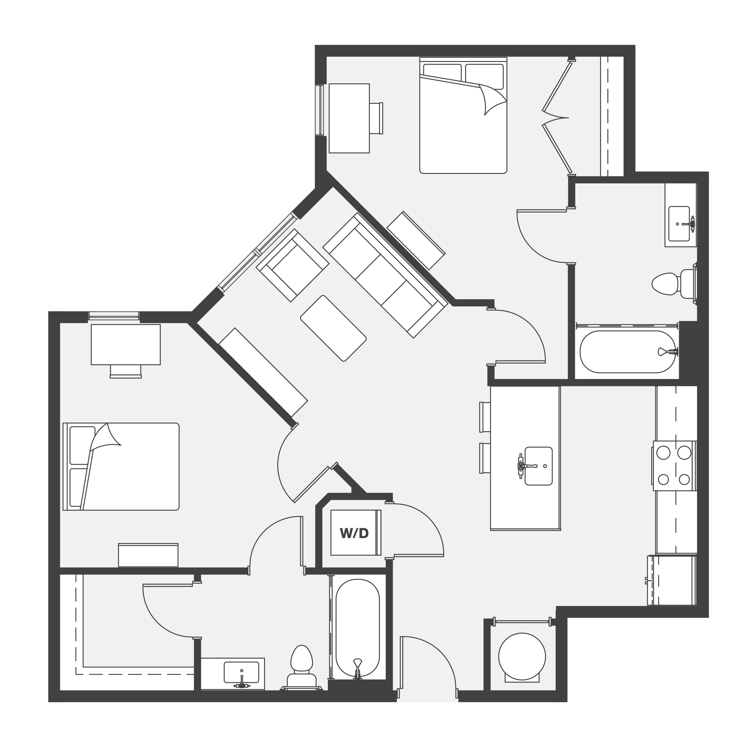 2 BEDROOM, 2 BATH floor plan